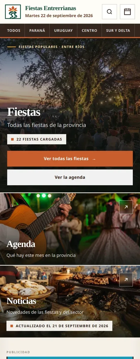 Portada de Fiestas Entrerrianas en un teléfono